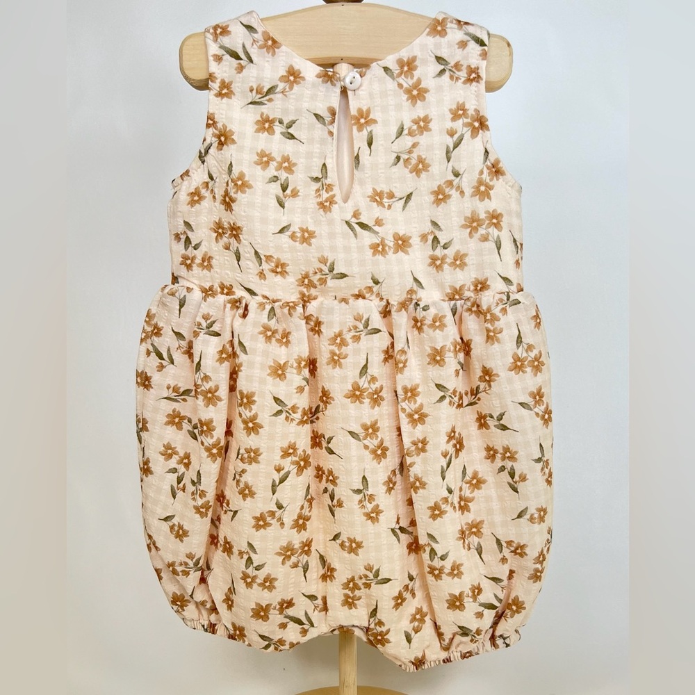 NWOT Yellow Floral Cotton Baby Girl Romper - Picture 5 of 6